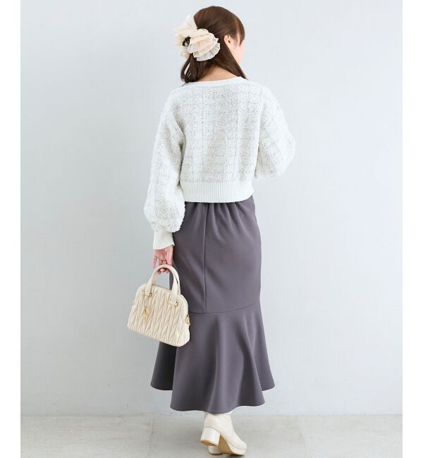  「アソートボタンツイードニットカーデ」|カーディガン|