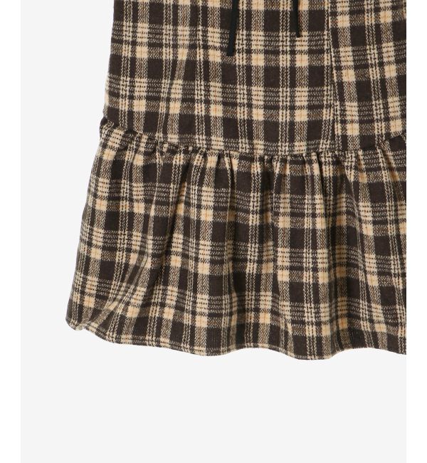  「フロントリボンチェックミニジャンスカ」|ジャンパースカート|
