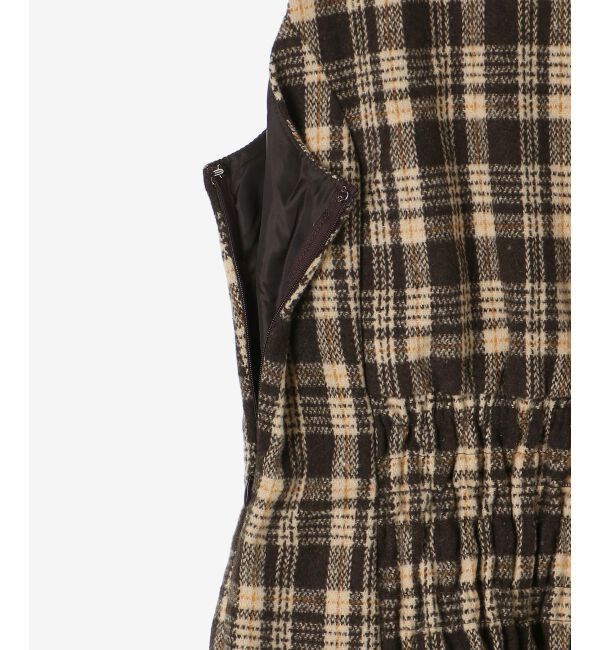  「フロントリボンチェックミニジャンスカ」|ジャンパースカート|