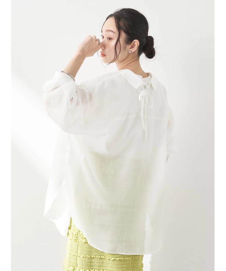earth music&ecology「バックレースアップシャツ」|シャツ・ブラウス|Off White