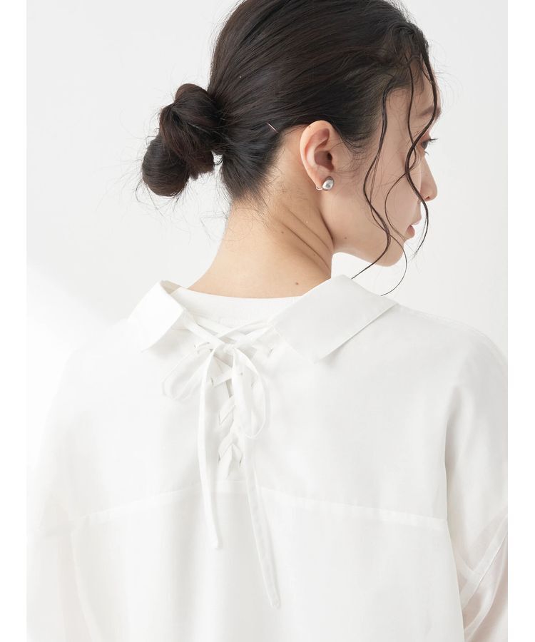 earth music&ecology「バックレースアップシャツ」|シャツ・ブラウス|