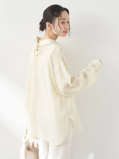 earth music&ecology「バックレースアップシャツ」|シャツ・ブラウス|