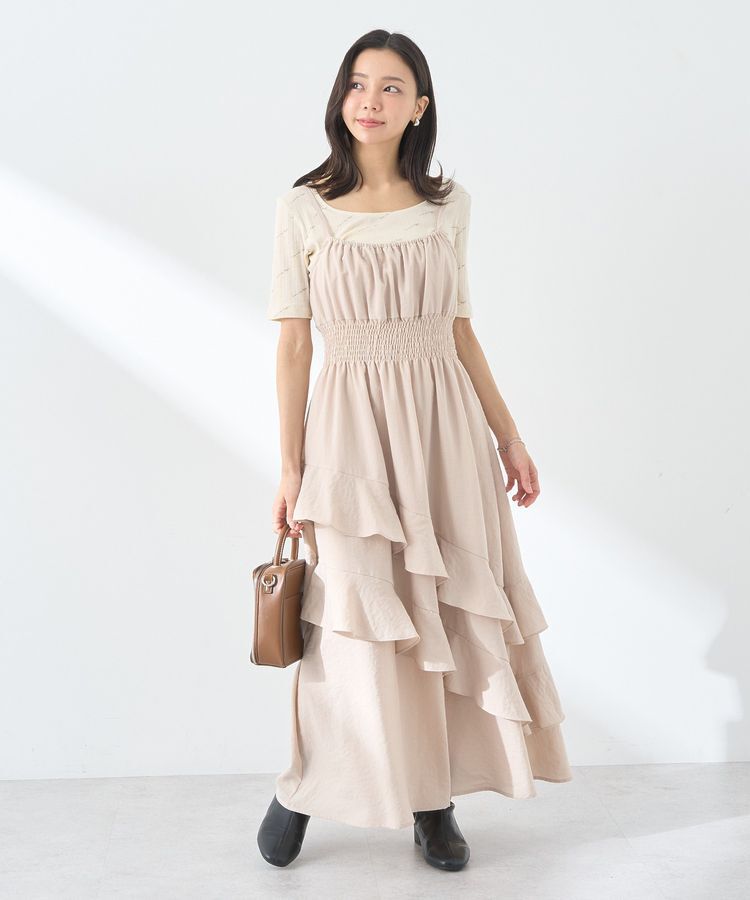 earth music&ecology「ラッフルティアードキャミワンピース」|ワンピース|