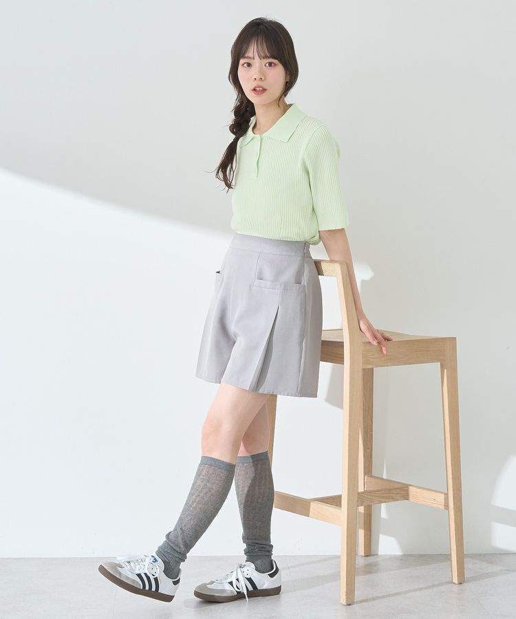 earth music&ecology「半袖ポロニットプルオーバー」|ニット・セーター|