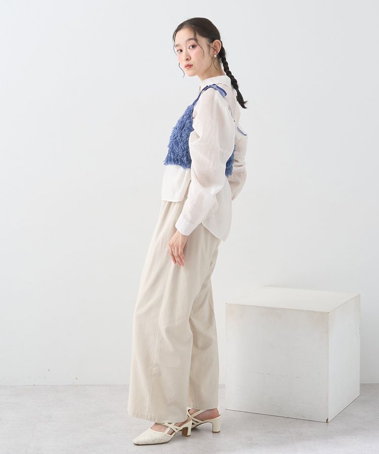 earth music&ecology「【WEB限定】ベロアリボンフェザービスチェ」|ベスト・ジレ|