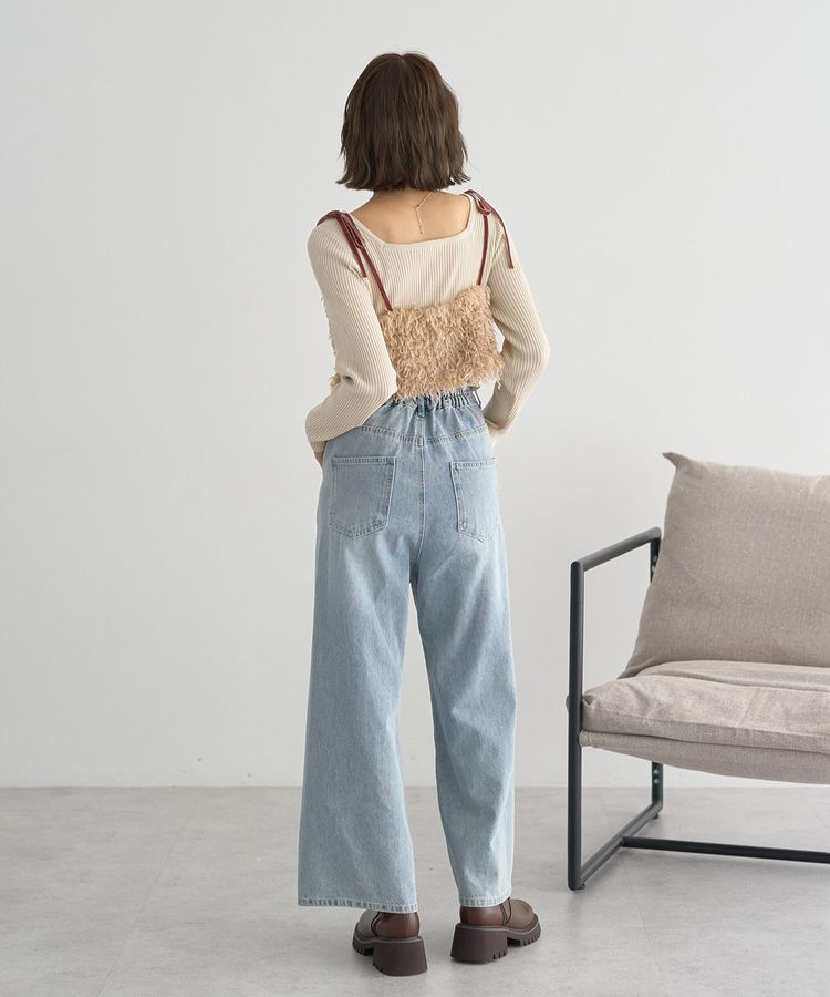 earth music&ecology「【WEB限定】ベロアリボンフェザービスチェ」|ベスト・ジレ|