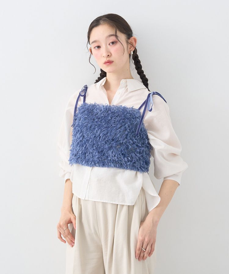 earth music&ecology「【WEB限定】ベロアリボンフェザービスチェ」|ベスト・ジレ|