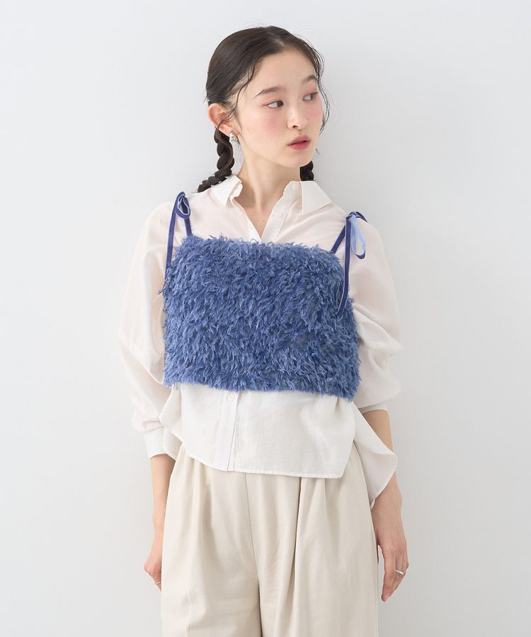 earth music&ecology「【WEB限定】ベロアリボンフェザービスチェ」|ベスト・ジレ|