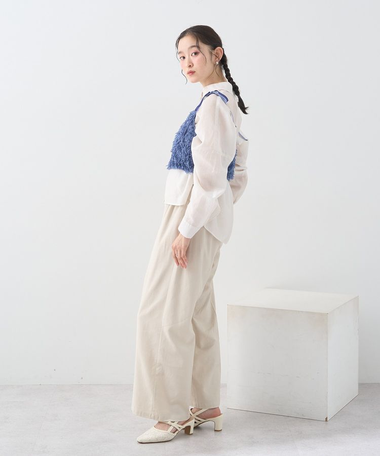 earth music&ecology「【WEB限定】ベロアリボンフェザービスチェ」|ベスト・ジレ|