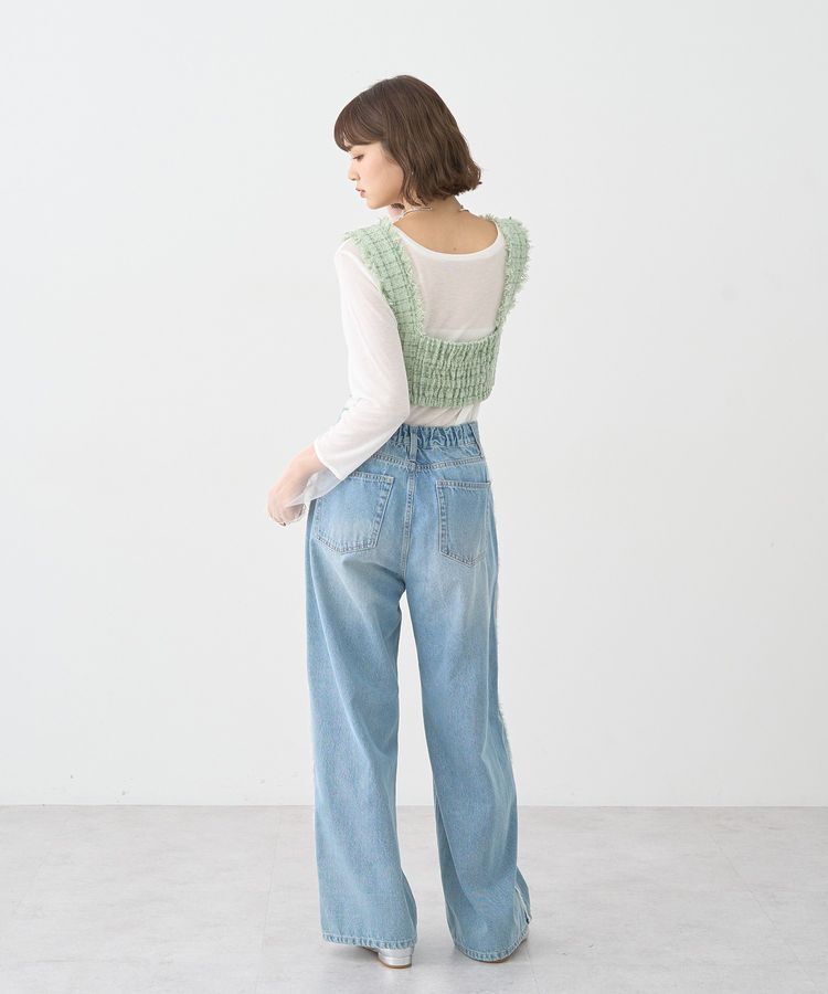 earth music&ecology「ワイドフリンジデニムパンツ」|デニム|
