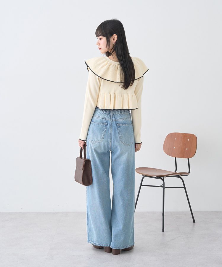 earth music&ecology「ワイドフリンジデニムパンツ」|デニム|