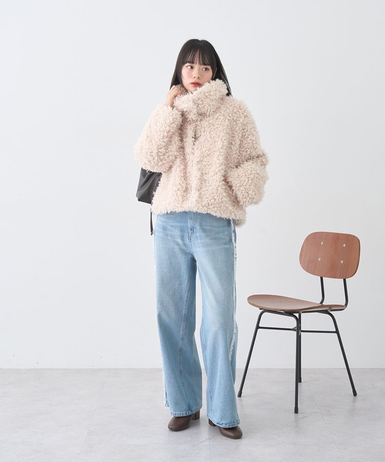 earth music&ecology「ワイドフリンジデニムパンツ」|デニム|