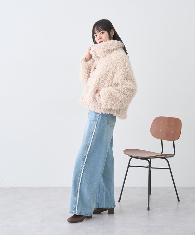 earth music&ecology「ワイドフリンジデニムパンツ」|デニム|