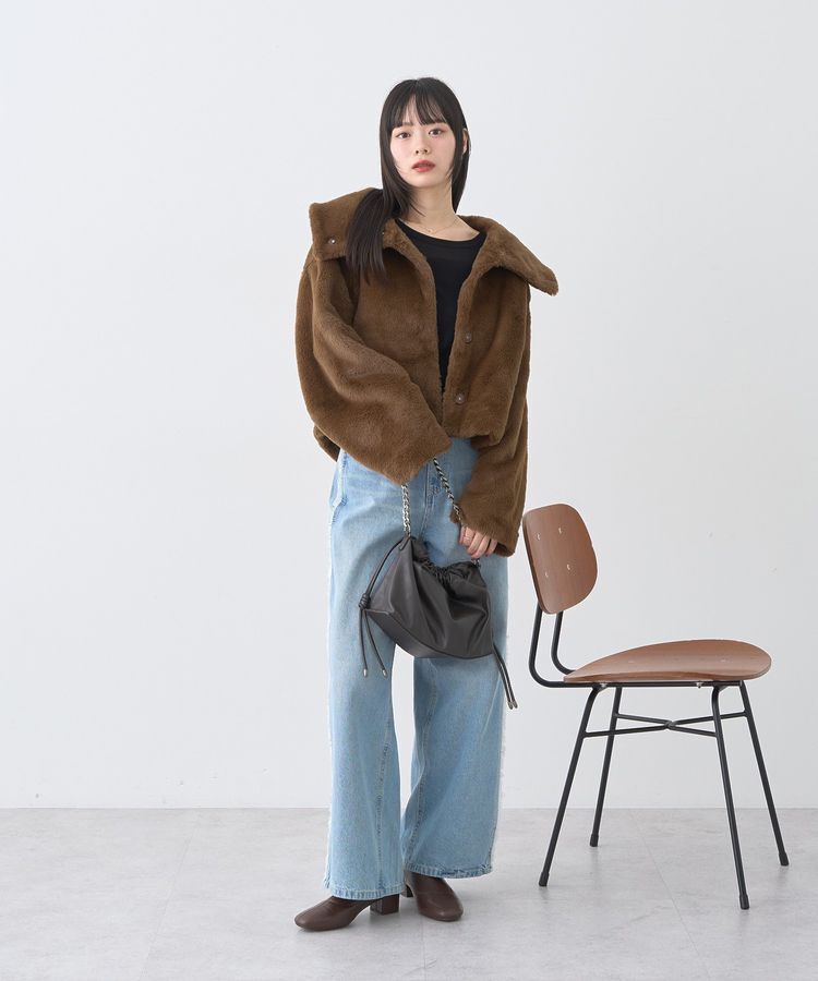 earth music&ecology「ワイドフリンジデニムパンツ」|デニム|