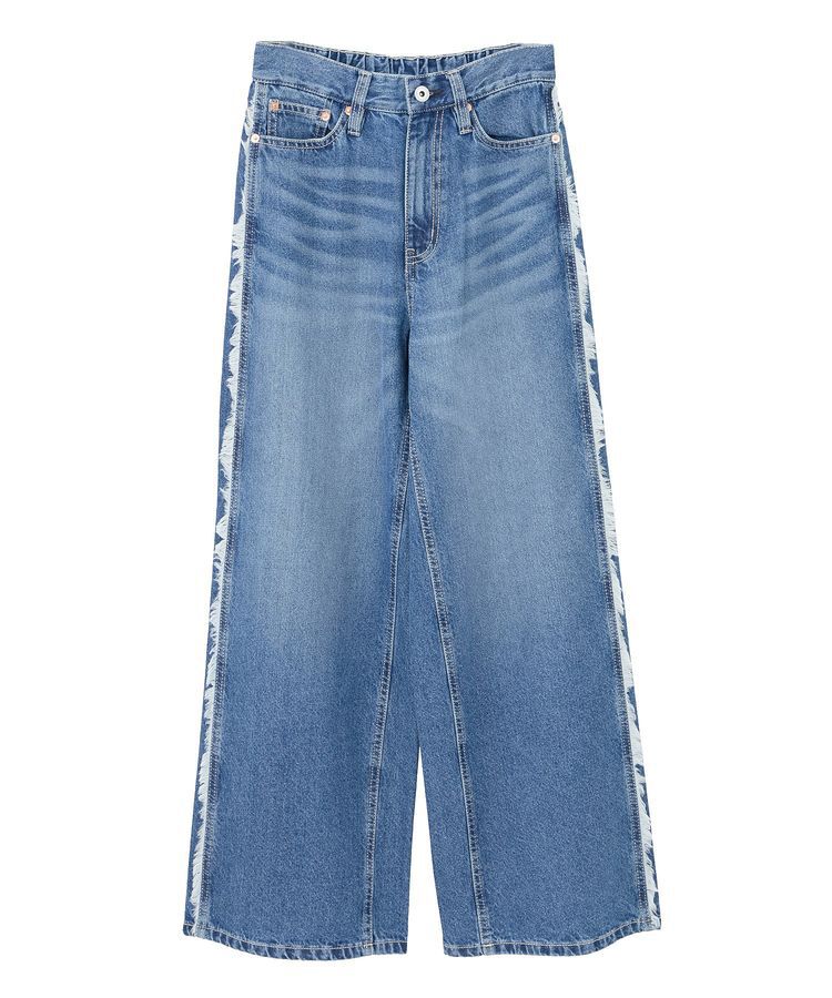 earth music&ecology「ワイドフリンジデニムパンツ」|デニム|