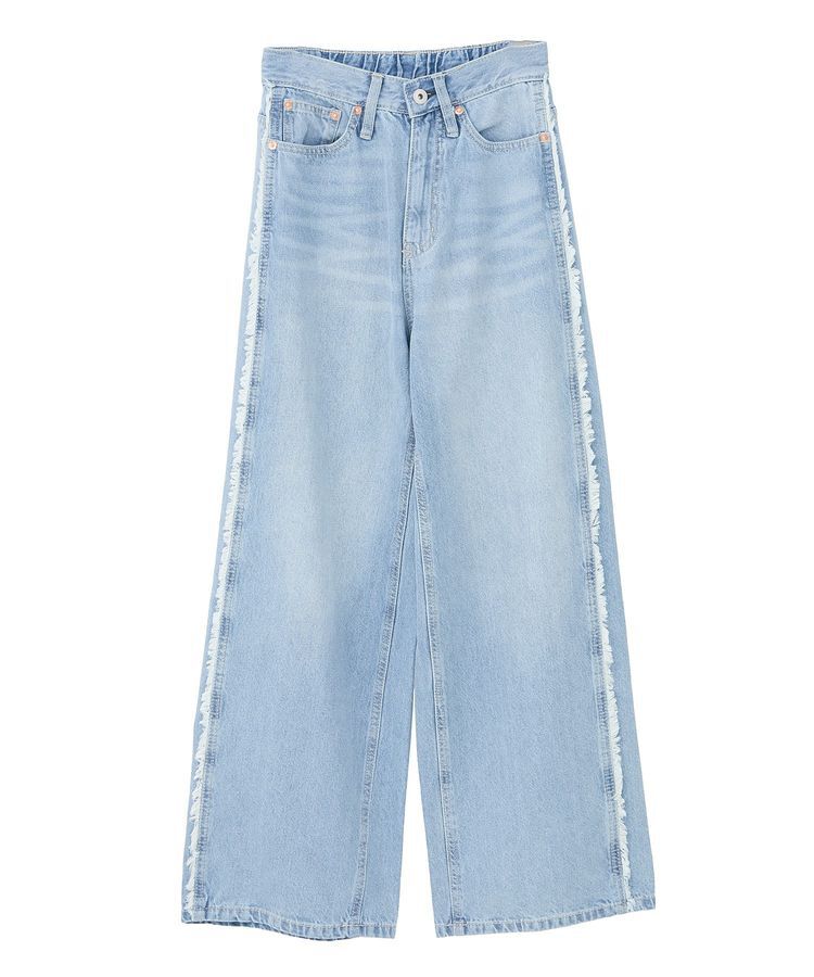 earth music&ecology「ワイドフリンジデニムパンツ」|デニム|