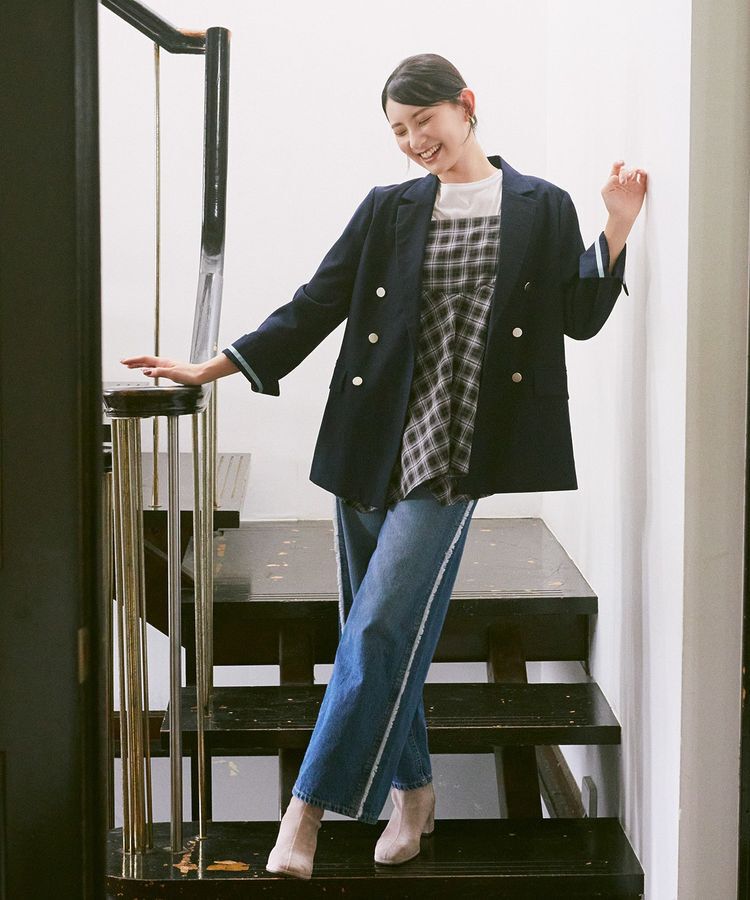 earth music&ecology「ワイドフリンジデニムパンツ」|デニム|