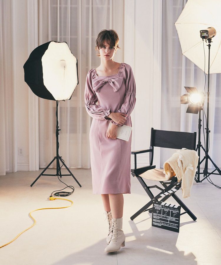 Maison de FLEUR Petite Robe「愛され上手なリボンワンピース」|ワンピース|