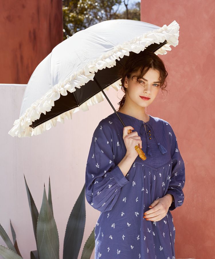 Maison de FLEUR「遮光&UV CUT フリル傘」|傘|