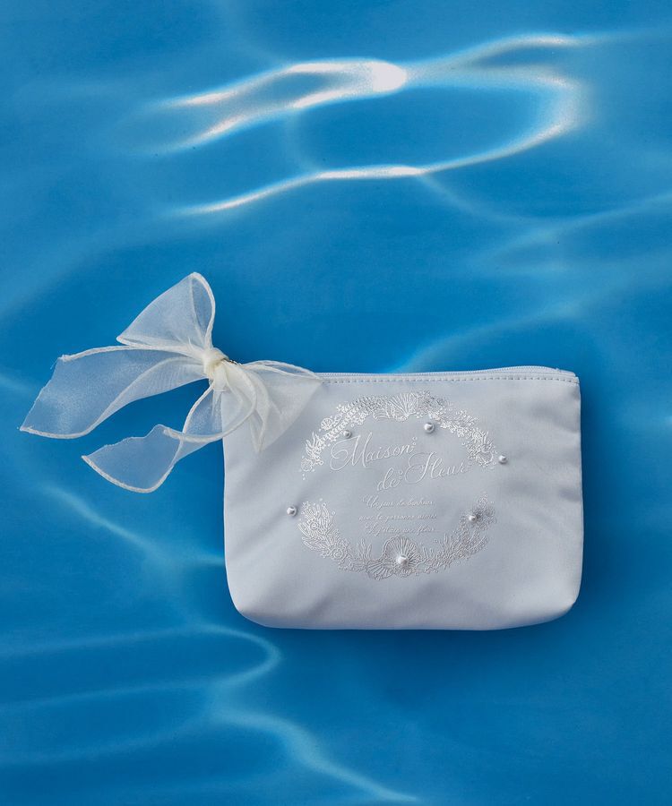 Maison de FLEUR「シーシェルプリントポーチ」|ポーチ|ライトブルー