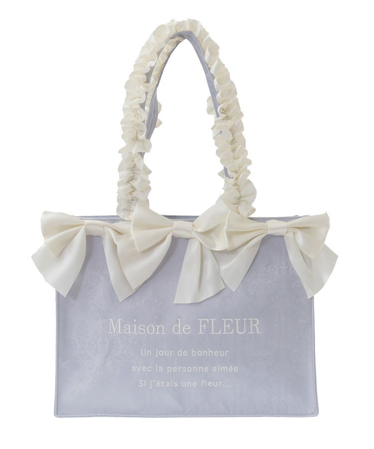 Maison de FLEUR「ジャカードリボンフリルスクエアトートMバッグ」|トートバッグ|