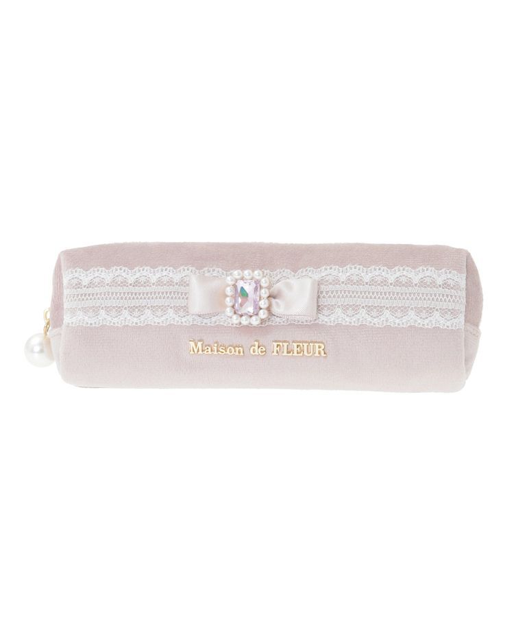 Maison de FLEUR「ベロアレースロングポーチ」|ポーチ|