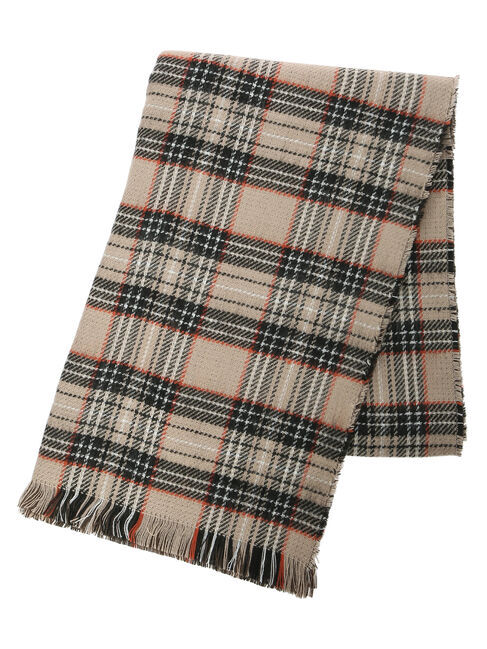  「チェック&times;ソリッドリバーシブルマフラー」|ストール|