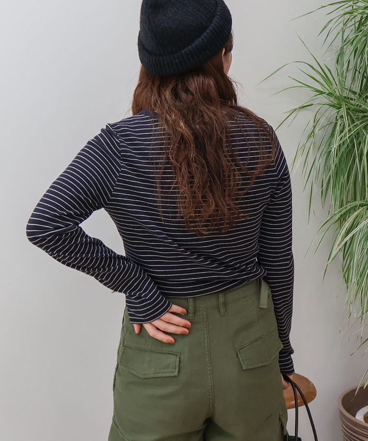 AMERICAN HOLIC「リブボーダーカットプルオーバー」|Tシャツ・カットソー|