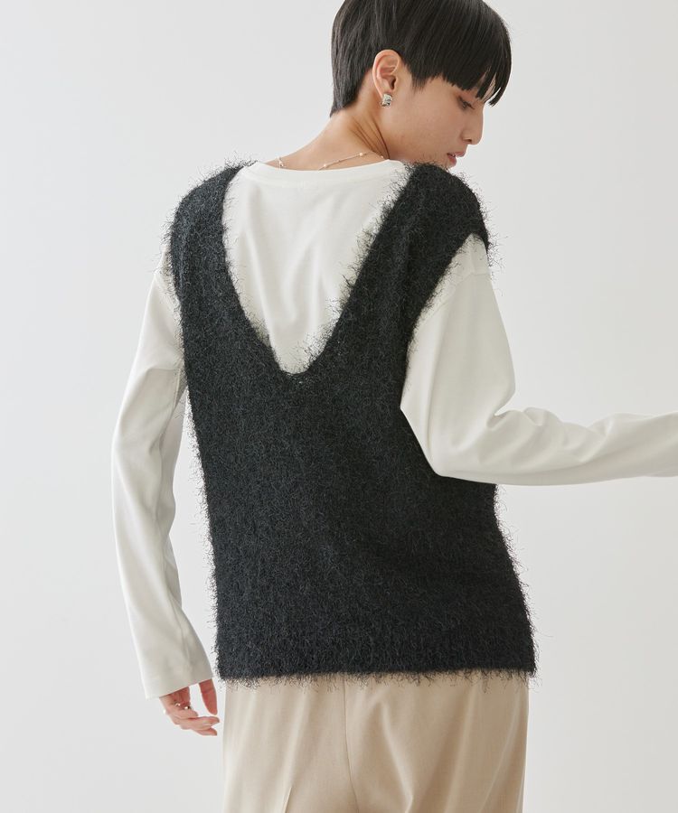 AMERICAN HOLIC「【選べる丈2サイズ】前後2wayシャギーベスト」|ベスト・ジレ|