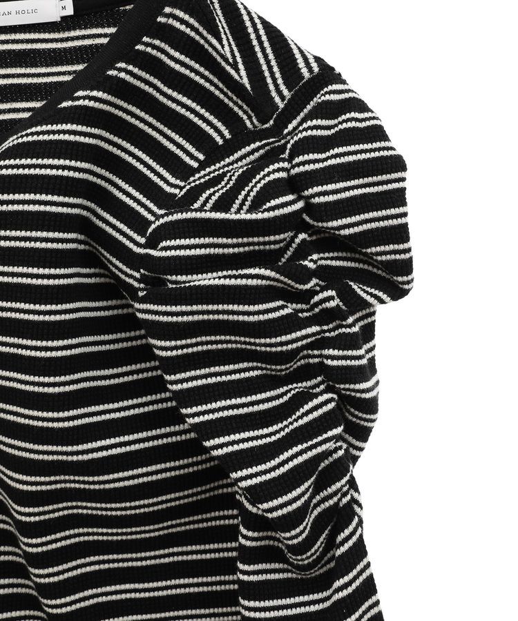 AMERICAN HOLIC「ショルダーギャザーワッフルプルオーバー」|Tシャツ・カットソー|