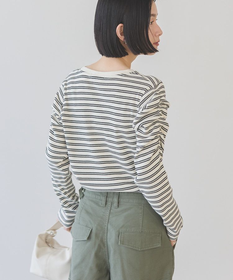 AMERICAN HOLIC「ショルダーギャザーワッフルプルオーバー」|Tシャツ・カットソー|