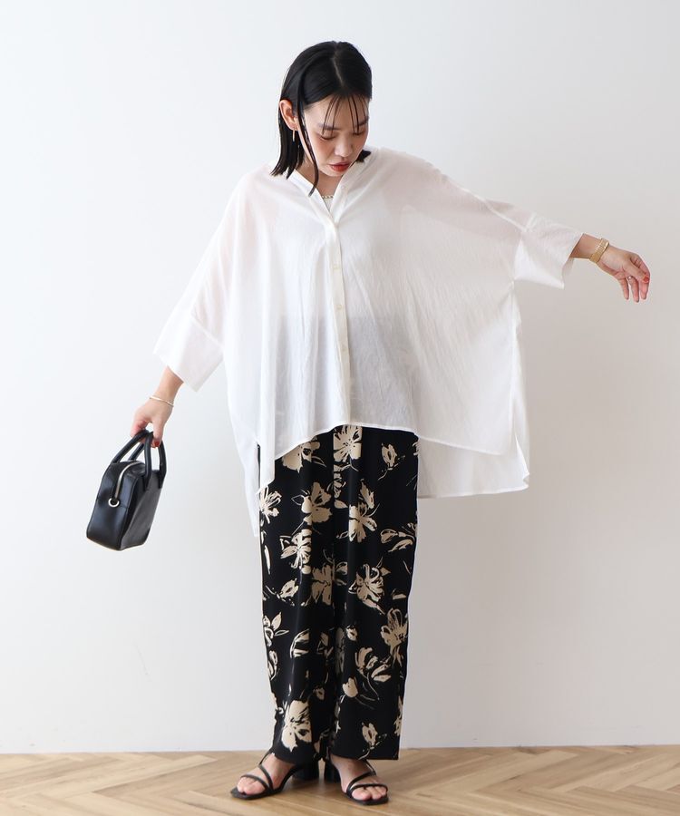 AMERICAN HOLIC「接触冷感Vネックシアー半袖BIGシャツ」|シャツ・ブラウス|