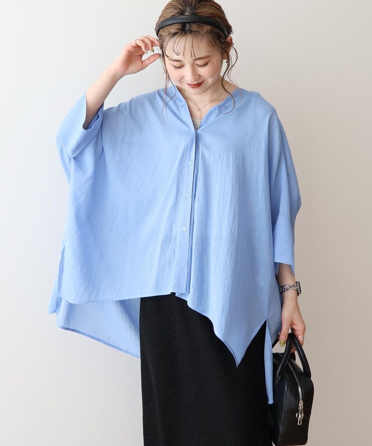 AMERICAN HOLIC「接触冷感Vネックシアー半袖BIGシャツ」|シャツ・ブラウス|