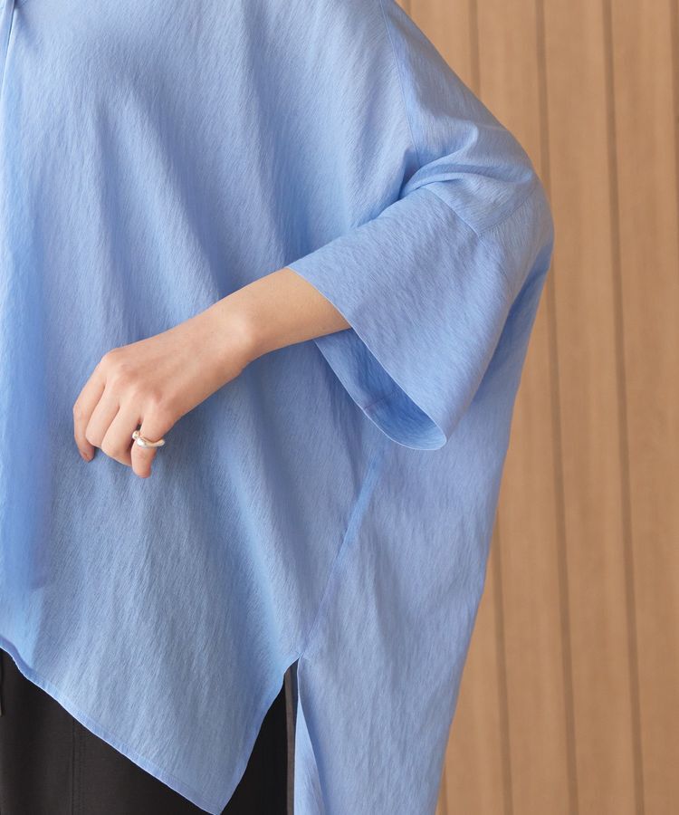 AMERICAN HOLIC「接触冷感Vネックシアー半袖BIGシャツ」|シャツ・ブラウス|