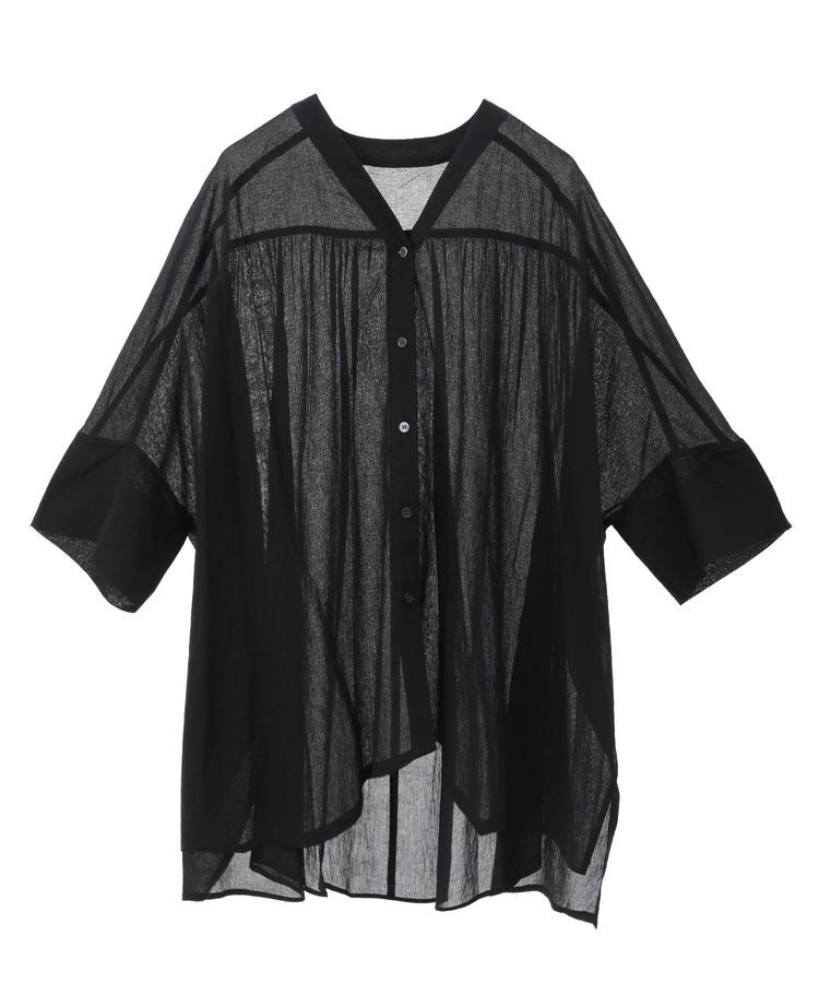 AMERICAN HOLIC「接触冷感Vネックシアー半袖BIGシャツ」|シャツ・ブラウス|