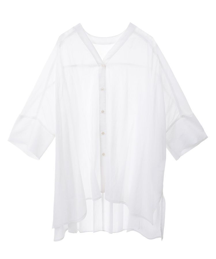 AMERICAN HOLIC「接触冷感Vネックシアー半袖BIGシャツ」|シャツ・ブラウス|