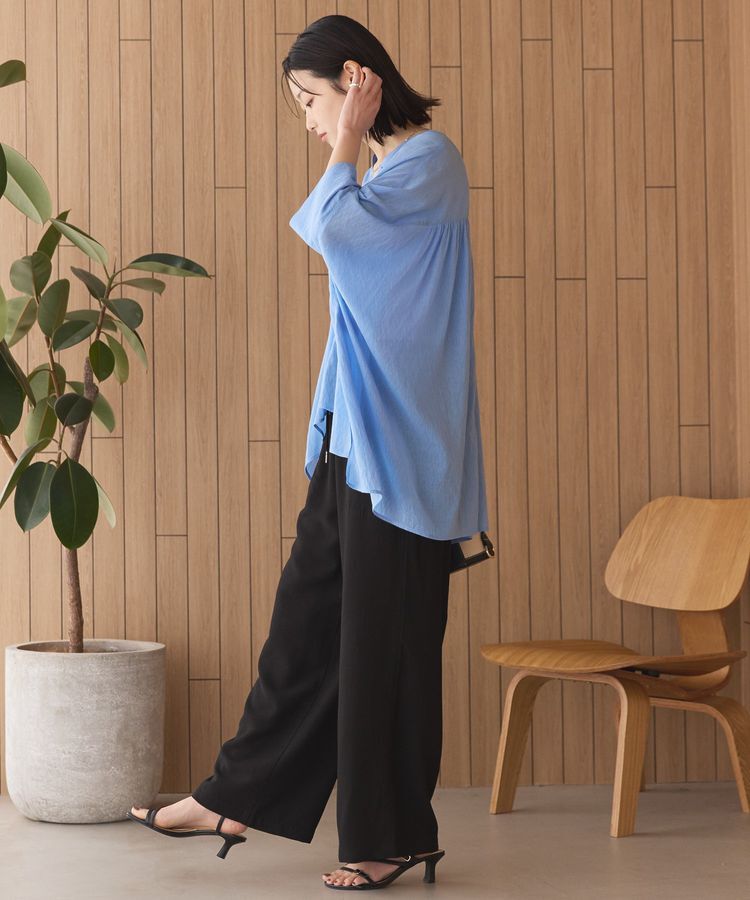 AMERICAN HOLIC「接触冷感Vネックシアー半袖BIGシャツ」|シャツ・ブラウス|