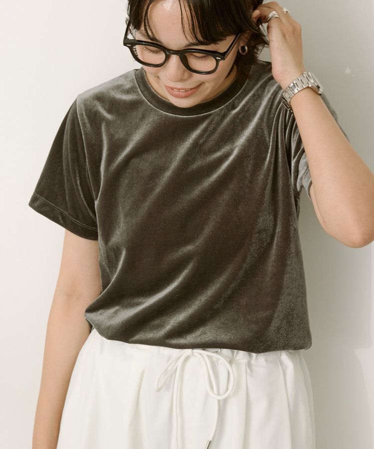 AMERICAN HOLIC「ベロアTシャツ」|Tシャツ・カットソー|Charcoal Gray