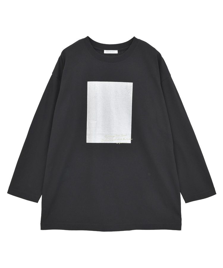 AMERICAN HOLIC「ボックス箔プリントロングTシャツ/チュニック」|Tシャツ・カットソー|