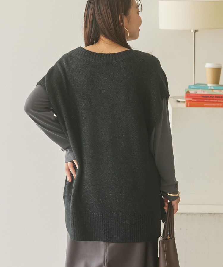 AMERICAN HOLIC「ラメ入りVネックニットベスト」|ベスト・ジレ|