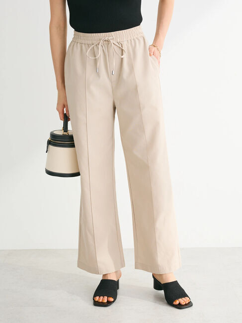 Green Parks「綿麻混イージーワイドパンツ」|その他|Light beige