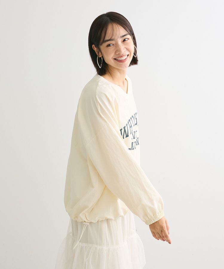 armonia「ナイロンロゴVネックプルオーバー」|チュニック|