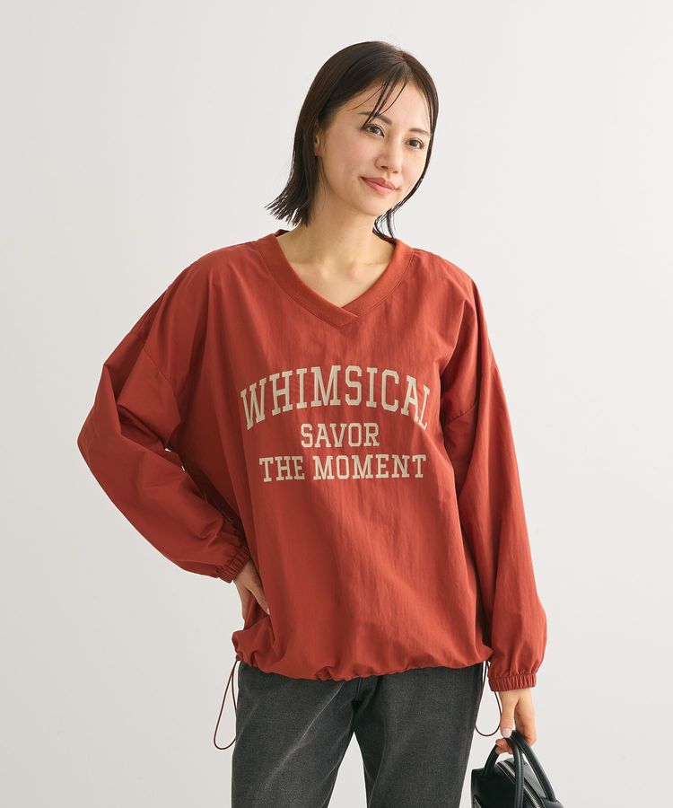 armonia「ナイロンロゴVネックプルオーバー」|チュニック|