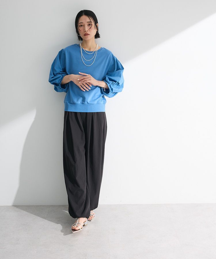 Green Parks「2WAY7分袖タック裾ZIPプルオーバー」|Tシャツ・カットソー|