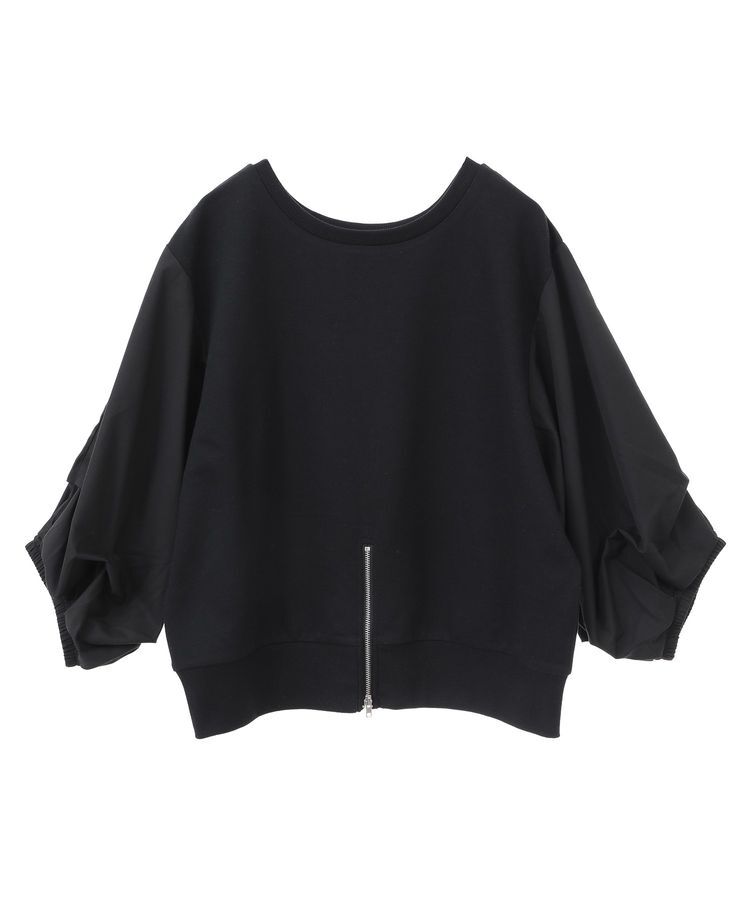 Green Parks「2WAY7分袖タック裾ZIPプルオーバー」|Tシャツ・カットソー|