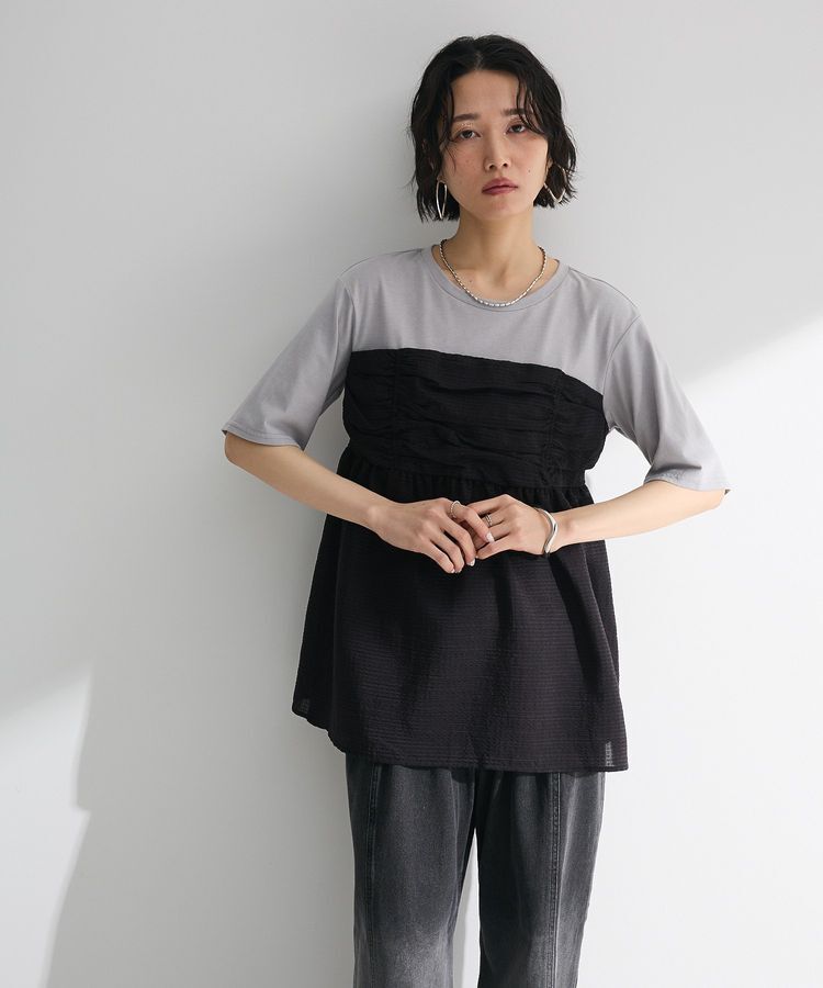 Green Parks「ビスチェドッキングプルオーバー」|Tシャツ・カットソー|Black