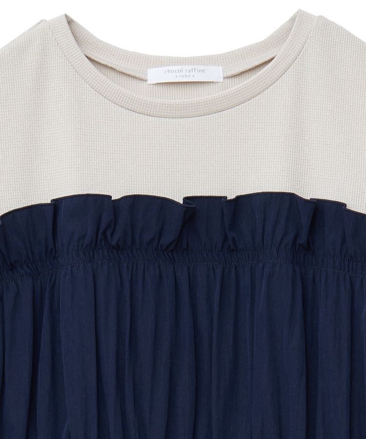 Green Parks「ラメリブペプラムドッキングワンピース」|ワンピース|