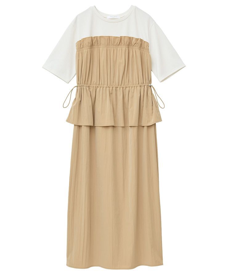 Green Parks「ラメリブペプラムドッキングワンピース」|ワンピース|