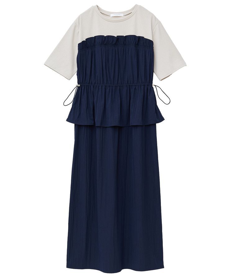 Green Parks「ラメリブペプラムドッキングワンピース」|ワンピース|