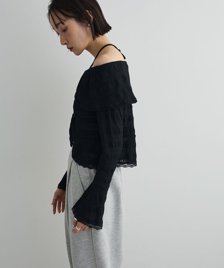 AnriettMusee「シャーリングオフショルプルオーバー」|Tシャツ・カットソー|